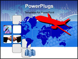 PowerPoint Template - A montage of photographs and 3d renders on the theme of business travel worldwide