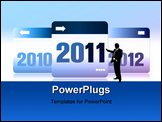 PowerPoint Template - New Year vector 2011,2012 number with reflections.