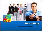PowerPoint Template - Business people team and graph. Isolated over white background