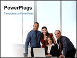 PowerPoint Template - business people at the office as a team