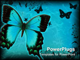 PowerPoint Template - blue swallowtail butterfly isolated on white with clipping path