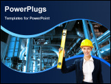 PowerPoint Template - Equipment, Cables And Piping As Found Inside Of A Modern Industrial Power Plant