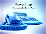 PowerPoint Template - 3D rendering of a blue telephone.