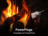PowerPoint Template - camp fire at night.