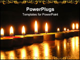 PowerPoint Template - On a photo of a candle as a line. A photo on a dark background. The photo is made in Ukraine.
