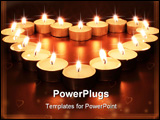 PowerPoint Template - soft focus candles in heart shape with all flames pointing inward.