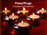 PowerPoint Template - candles on a red background for the holiday celebrations.