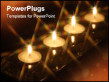 PowerPoint Template - a glass candle holder and four lit candles and star filter