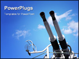 PowerPoint Template - Anti aircraft canons on a navy boat