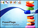 PowerPoint Template - Stack of pills and capsules isolated on white background