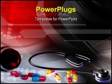 PowerPoint Template - Digital illustration of stethoscope and capsule in colour background