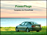 PowerPoint Template - car in a sea side