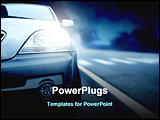 PowerPoint Template - a big car on the street on the night