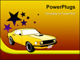 PowerPoint Template - Illustration of sport car ford mustang with stars