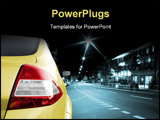 PowerPoint Template - Car detail - back side half. On the road.