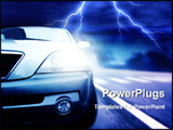 PowerPoint Template - a big car on the street on the night