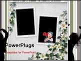 PowerPoint Template - Card for the holiday with flowers on the abstract background