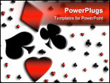 PowerPoint Template - abstract playing card symbols on white background