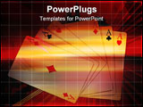 PowerPoint Template - Illustration of three playing cards with colour