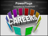 PowerPoint Template - The word Careers surrounded by doors in many colors