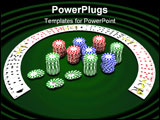 PowerPoint Template - 3D render of Casino chips and cards