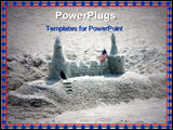 PowerPoint Template - sand castle with american florida