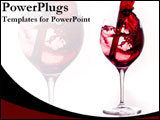 PowerPoint Template - A glass of red wine over white.
