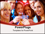 PowerPoint Template - Portrait of joyful smiling people celebrating birthday