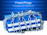 PowerPoint Template - Censorship concept with books and chains on white