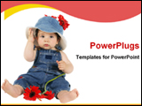 PowerPoint Template - baby with flower