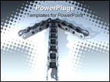 PowerPoint Template - 3D rendering of an arrow made up of disassembled bicycle roller chains