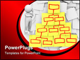 PowerPoint Template - A diagram of of an organizational chart drawn on yellow notes