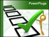PowerPoint Template - Check list with green check mark isolated on white. Part of a series.