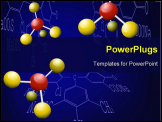PowerPoint Template - Background with molecule structure and abstract chemical formula