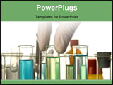 PowerPoint Template - hand in latex gloves taking test tube