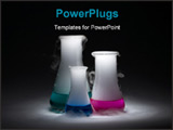 PowerPoint Template - chemicals sublimating in spotlight three test tubes with liquids