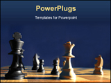 PowerPoint Template - dramatic image of a side lit chess game