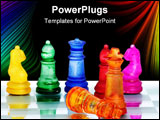 PowerPoint Template - A game of chess comes to an end. The king is checkmated.