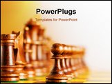 PowerPoint Template - Set of chess figures on the playing board