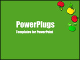 PowerPoint Template - Cheerful apple green background with tumbling red 
