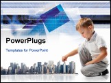 PowerPoint Template - Child building a city