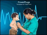 PowerPoint Template - Nurse checking little boy