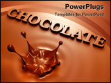 PowerPoint Template - 3D render of simple chocolate splash and inscription
