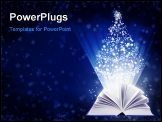PowerPoint Template - Christmas fairy-tale. Horizontal background with magic book