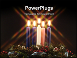PowerPoint Template - advent candles. fifth candle lit during advent represents the candle of christ!