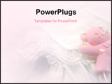 PowerPoint Template - a babys white christening gown and pink teddy bear rattle
