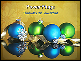 PowerPoint Template - an illustrative image of Christmas balls and ribbons