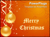 PowerPoint Template - Set orange backgrounds with new year decorations