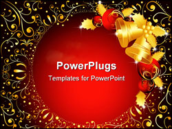 PowerPoint Template - Vector illustration of Merry Christmas background and bells