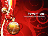 PowerPoint Template - Hanging Christmas baubles on a decorative background